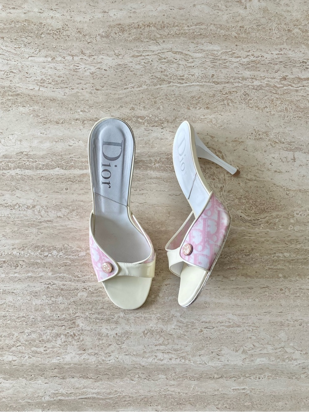 Vintage Dior Trotter PVC Mule Sandal Heels